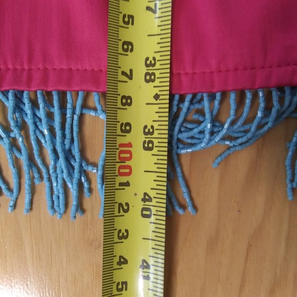 Mica pink dress beads beaded fringe  Made in the USA barbiecore - Picture 12 of 15